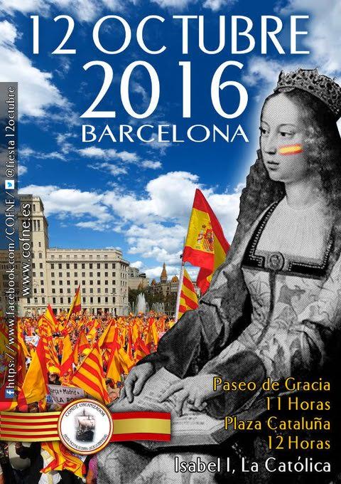 Miércoles 12 octubre en Barcelona fieston, movimiento de abajo arriba, somos legión, somos anónimos. 120-2016