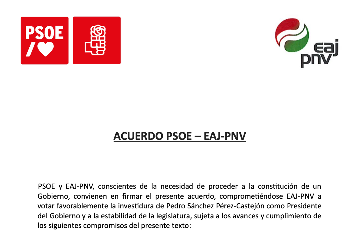 El PSOE entrega la soberanía nacional de los españoles al PNV – Dolça ...