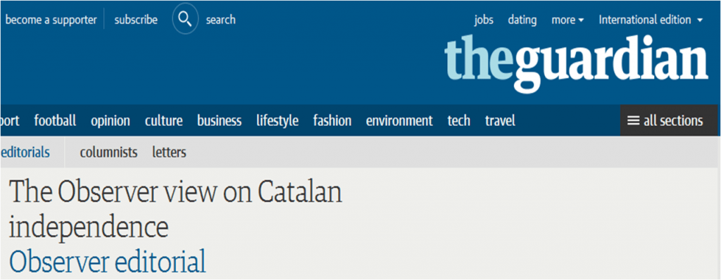 The Guardian a los separatistas: “No sueñen, por favor”- The Observer view on Catalan independence Imagen1-19-1024x398