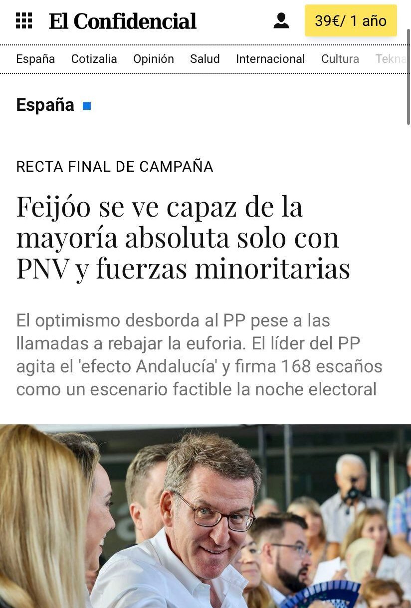 ¿Es verdad que Feijóo prefiere pactar con el PNV a hacerlo con Vox ...
