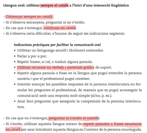 Protocolo usos lingüísticos